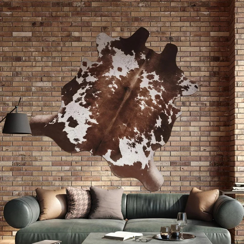 Color Cow Print Faux Cowhide Rug Western Style Animal Skin Design