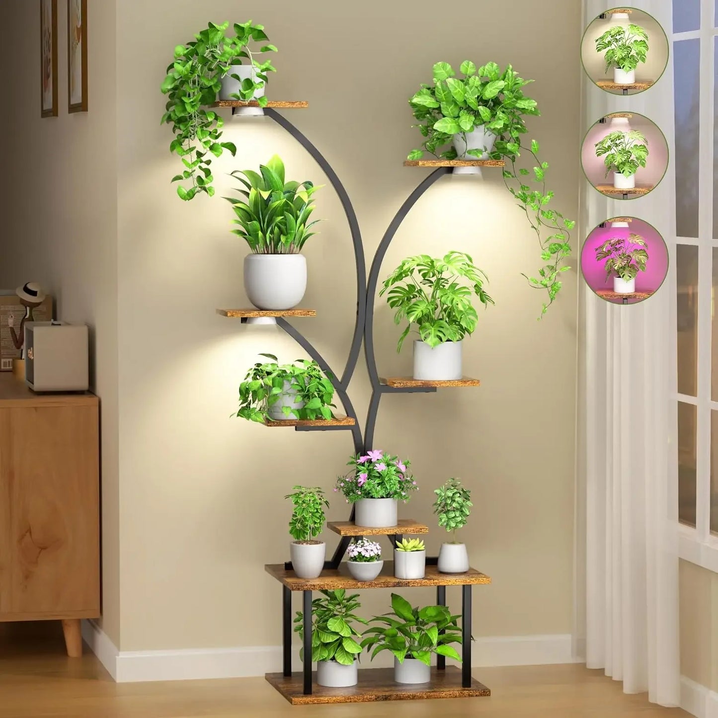 High Concerned Plant Stand With Grow Lights Eight Tier Shelf