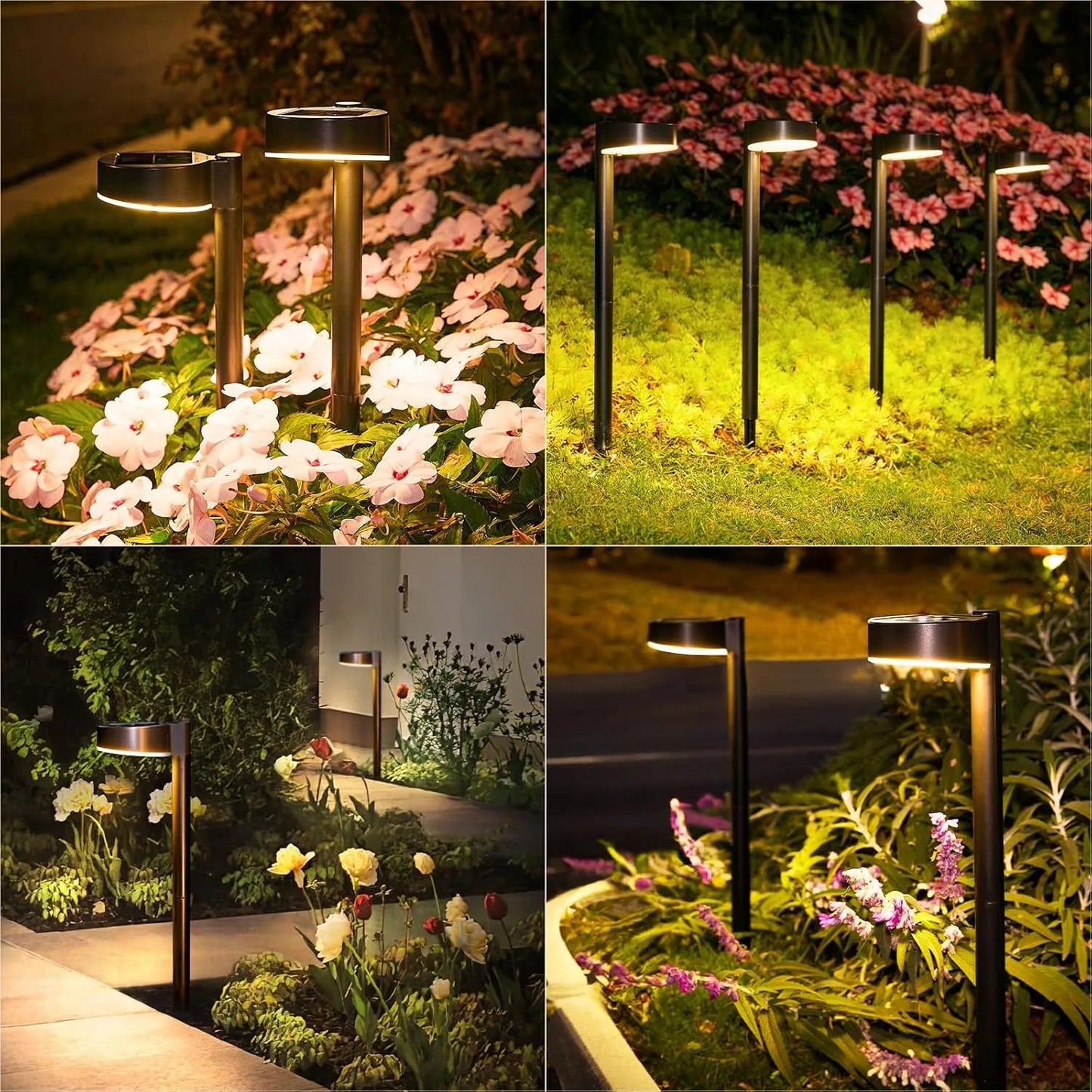 Solar Pathway Lights 12 LED 8 Pack Outdoor Yard Driveway