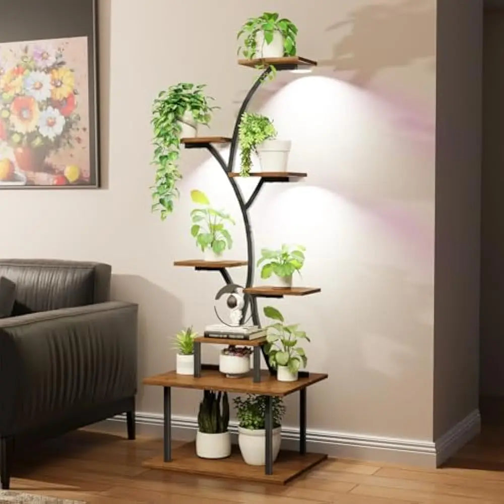 High Concerned Plant Stand With Grow Lights Eight Tier Shelf