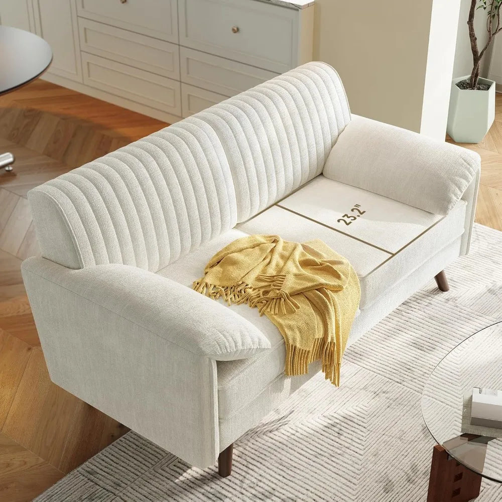 Chenille Loveseat Sofa Modern Small Couch For Living Room