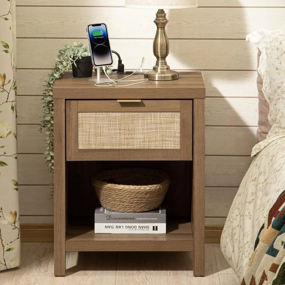 MKDK Nightstands With Charging Station USB Type C Ports