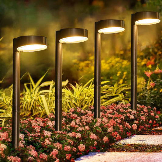 Solar Pathway Lights 12 LED 8 Pack Outdoor Yard Driveway