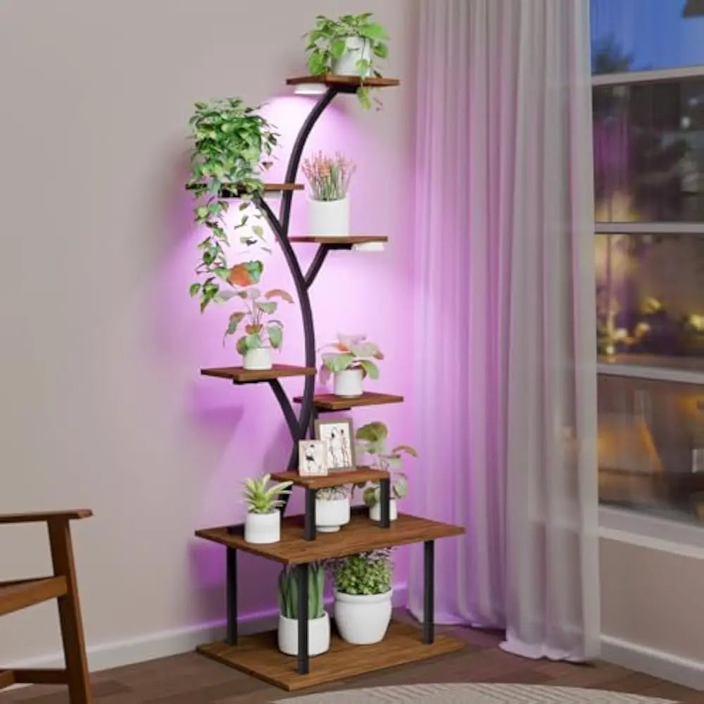 High Concerned Plant Stand With Grow Lights Eight Tier Shelf