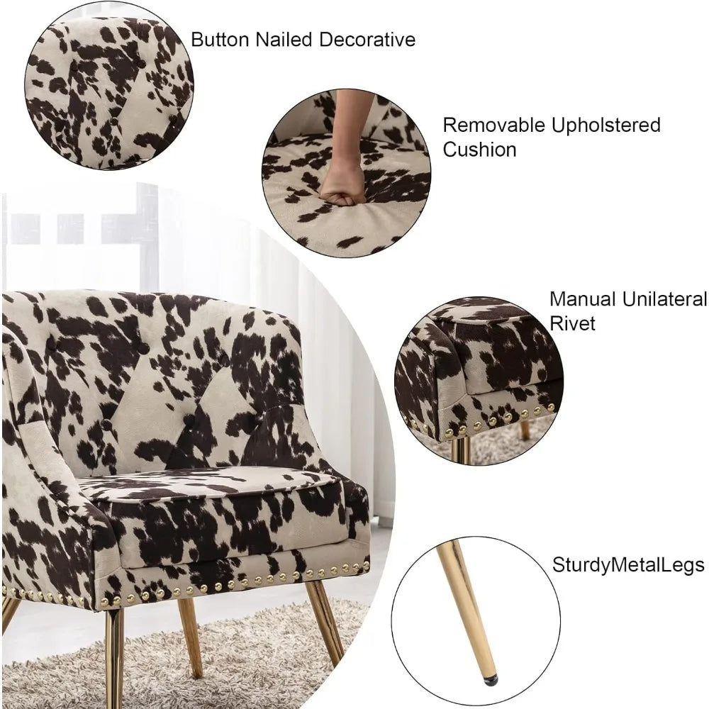 MKDK Modern Tufted Linen Armchair for Living Room Plush