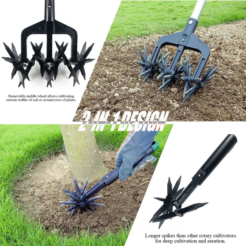 Alloet 2 In 1 Garden Scarifier Aerator Rotary Tiller