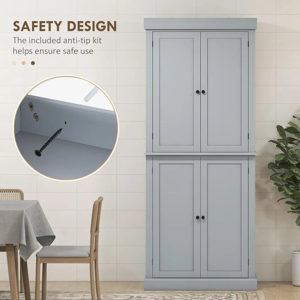 DAFIFY Freestanding Kitchen Pantry Cabinet With Four Doors