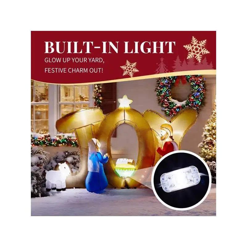 Sichuan Inflatable Nativity Scene JOY Sign Lighted Yard Decoration