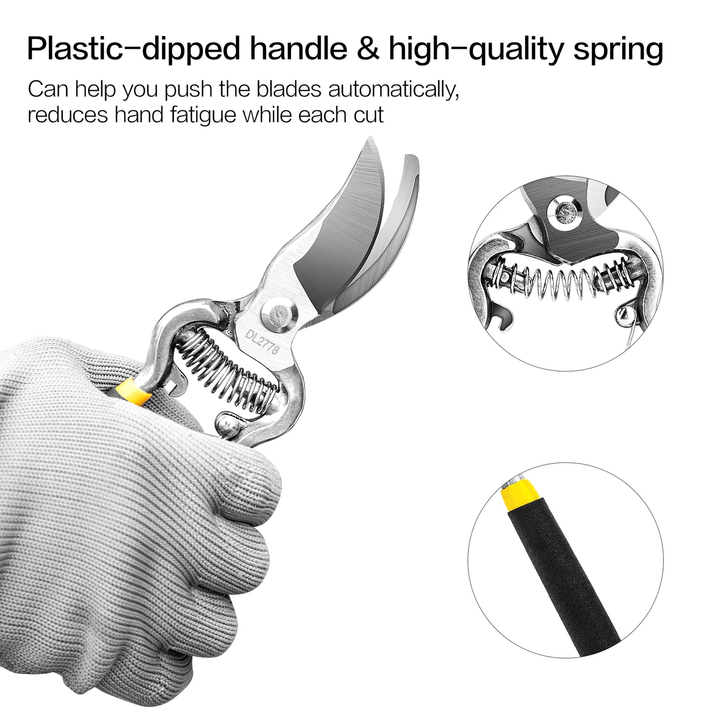 Deli All Metal Pruning Shears Durable Precise Cutting