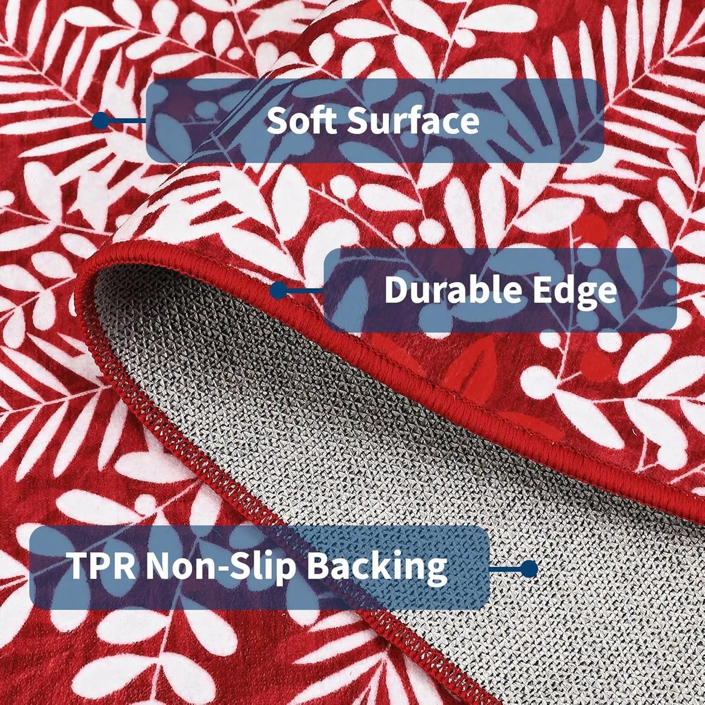 High-concerned Christmas Snowflake Washable Area Rug Low Pile Non Slip