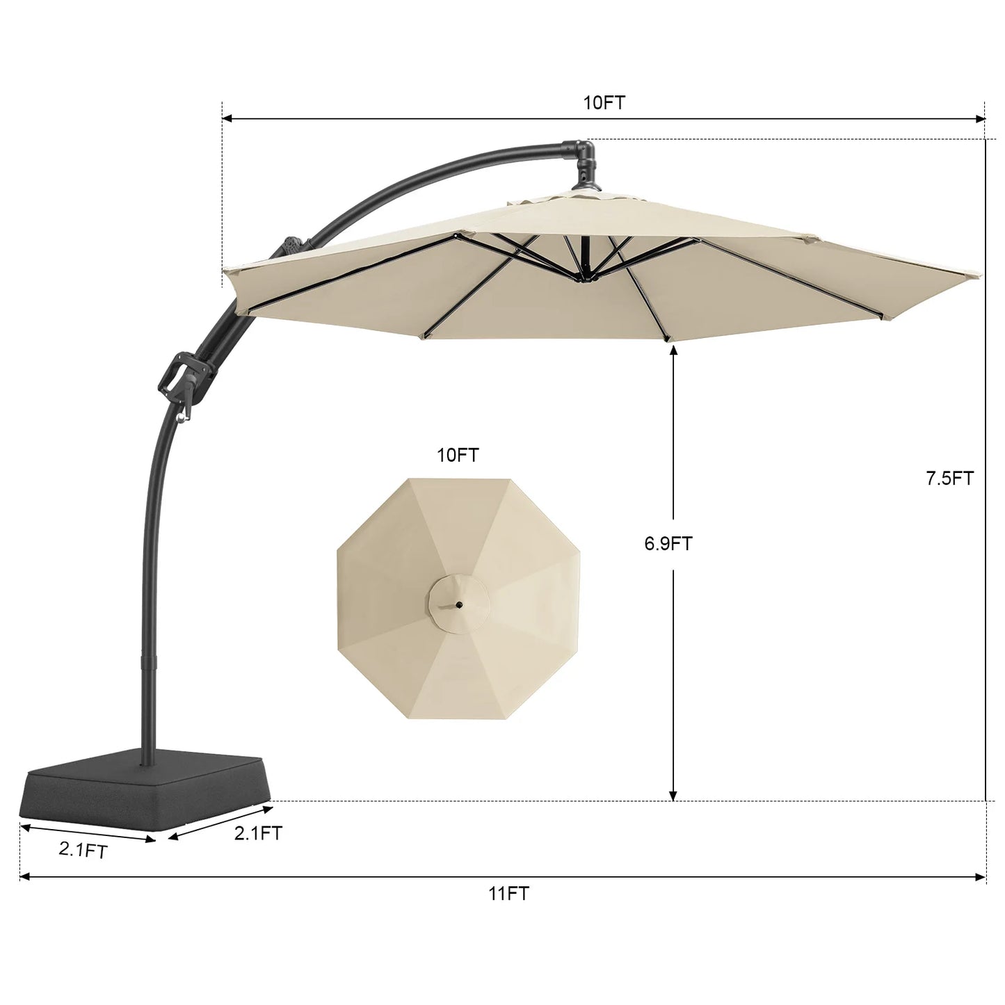ONBRILL Outdoor Patio Umbrella With Base Included Premium
