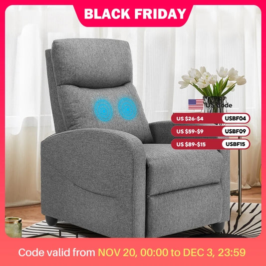JHK Recliner Chair Massage Sofa With Adjustable Lumbar Support