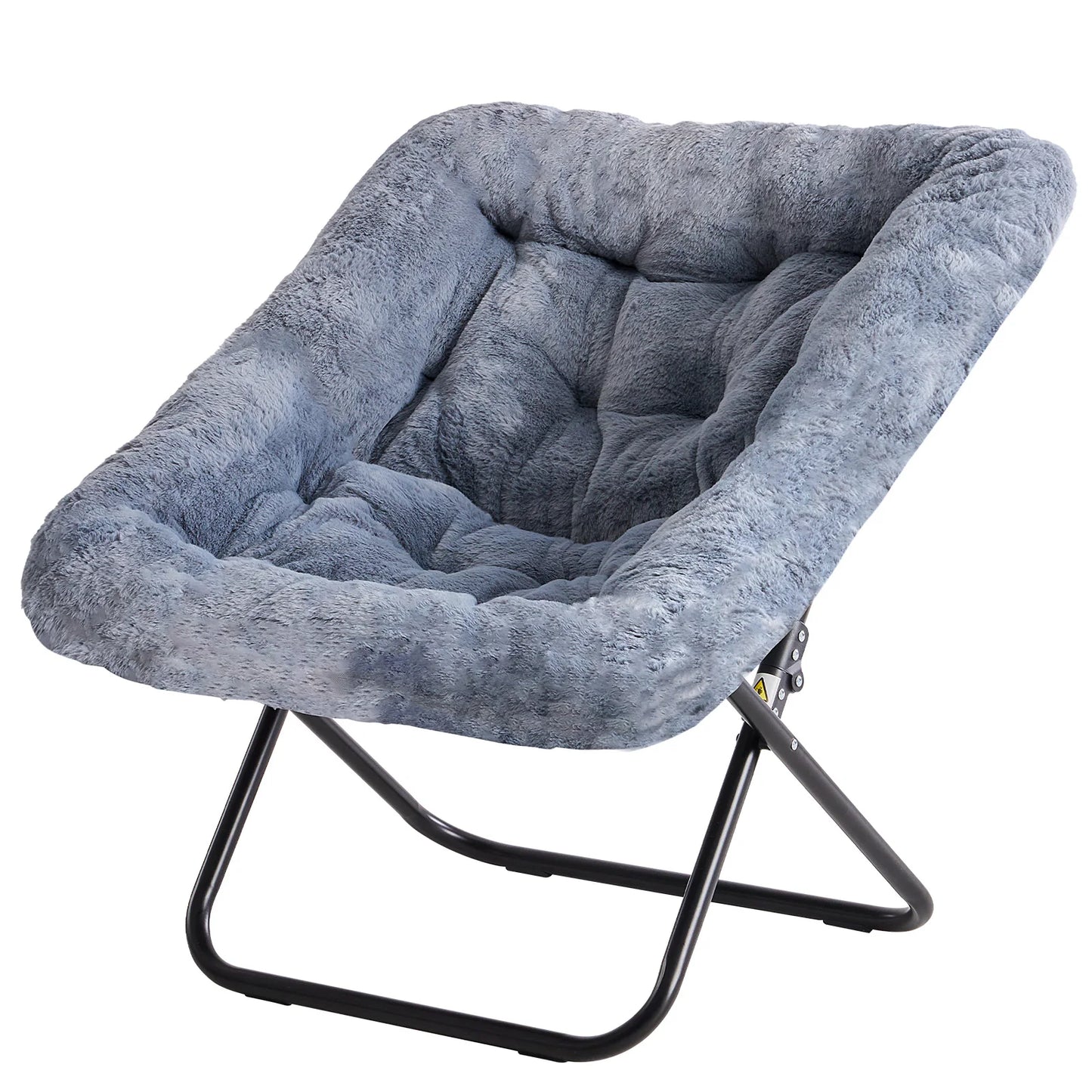 JHK Cozy Faux Fur Saucer Chair Foldable Lounge For Living Room