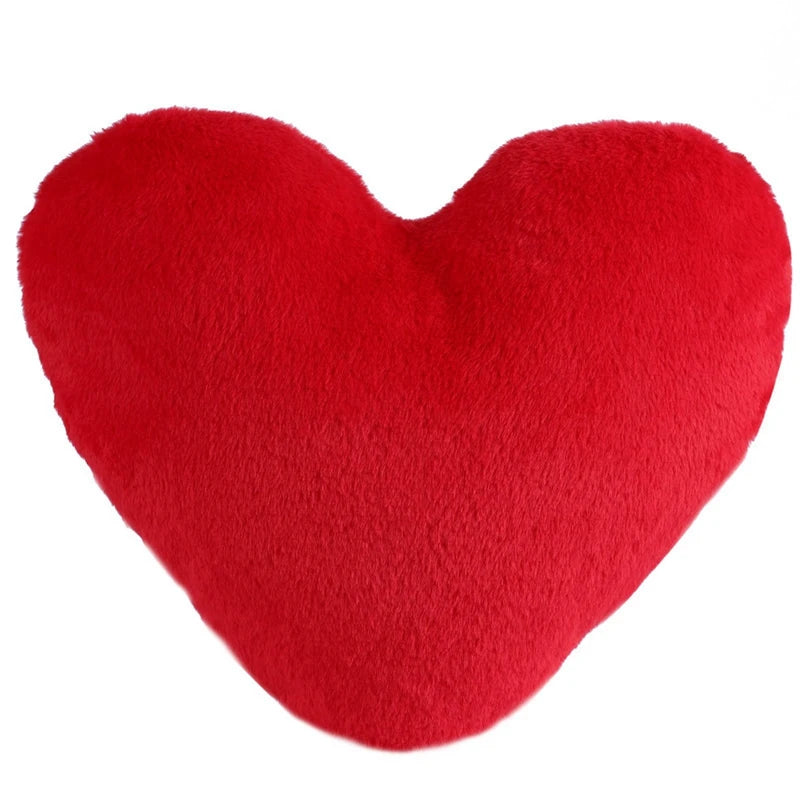 Faux Rabbit Fur Heart Pillow Plush Throw Cushion Valentines