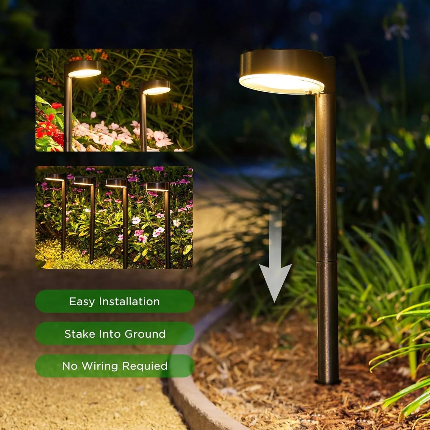 Solar Pathway Lights 12 LED 8 Pack Outdoor Yard Driveway