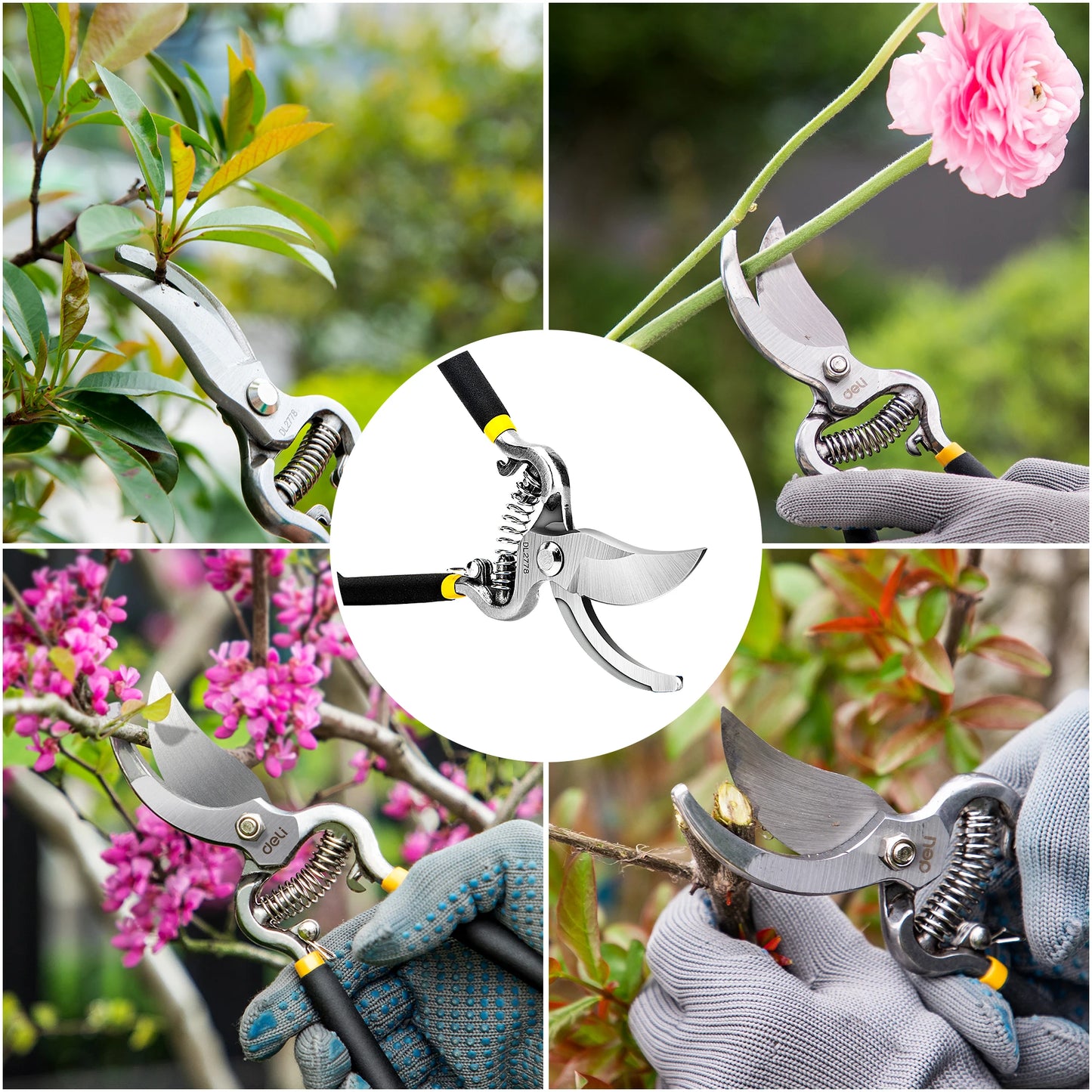 Deli All Metal Pruning Shears Durable Precise Cutting