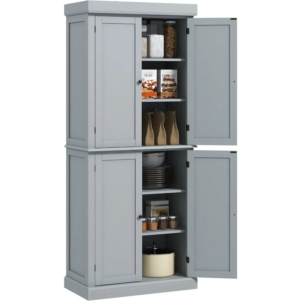 DAFIFY Freestanding Kitchen Pantry Cabinet With Four Doors