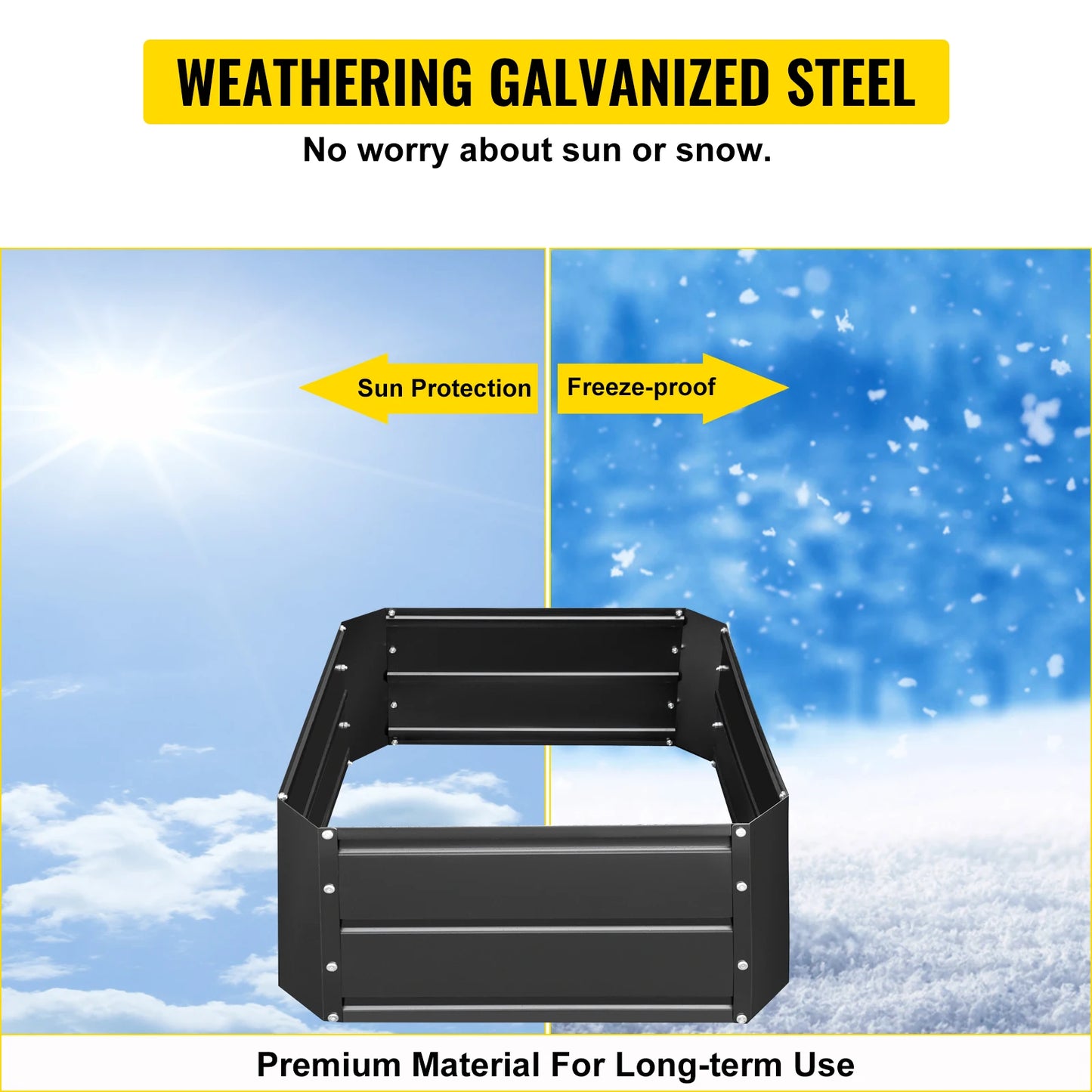 VEVOR Galvanized Steel Raised Garden Bed Planter Box