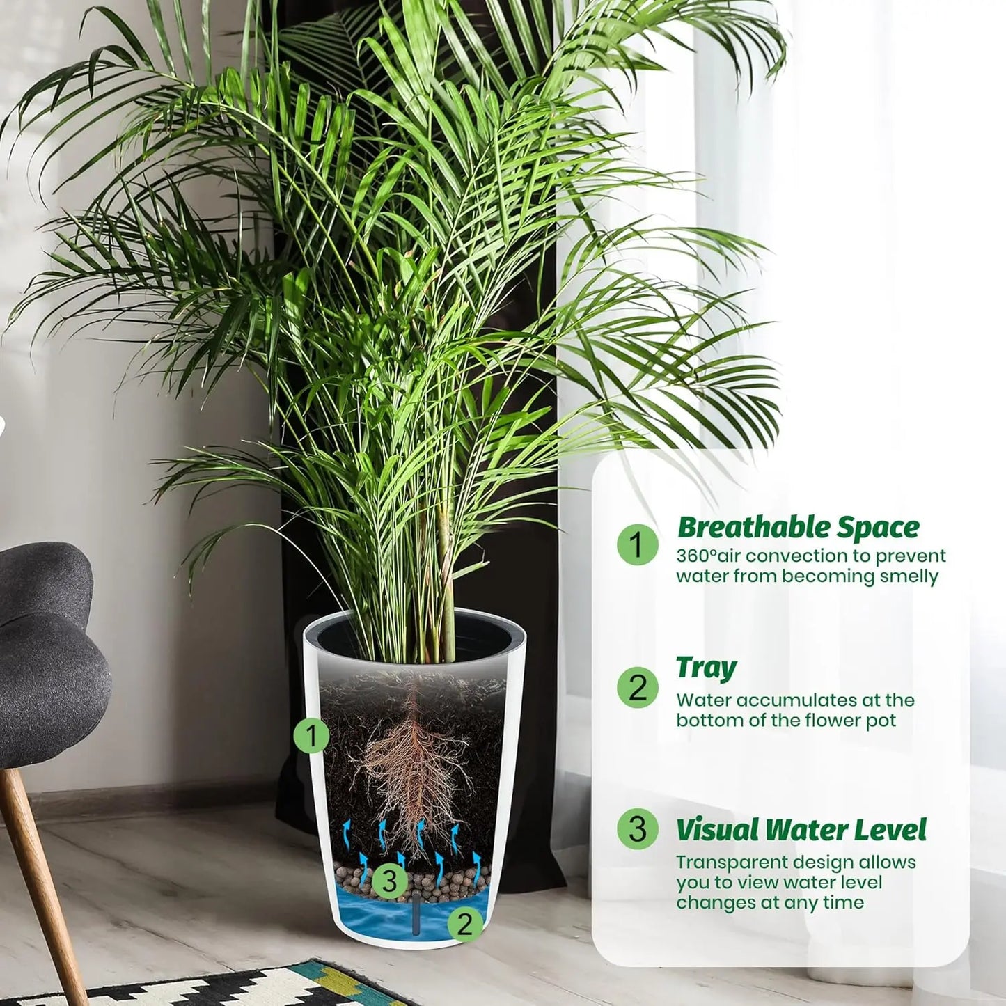 Twister Self Watering Planters Pair For Large Plants