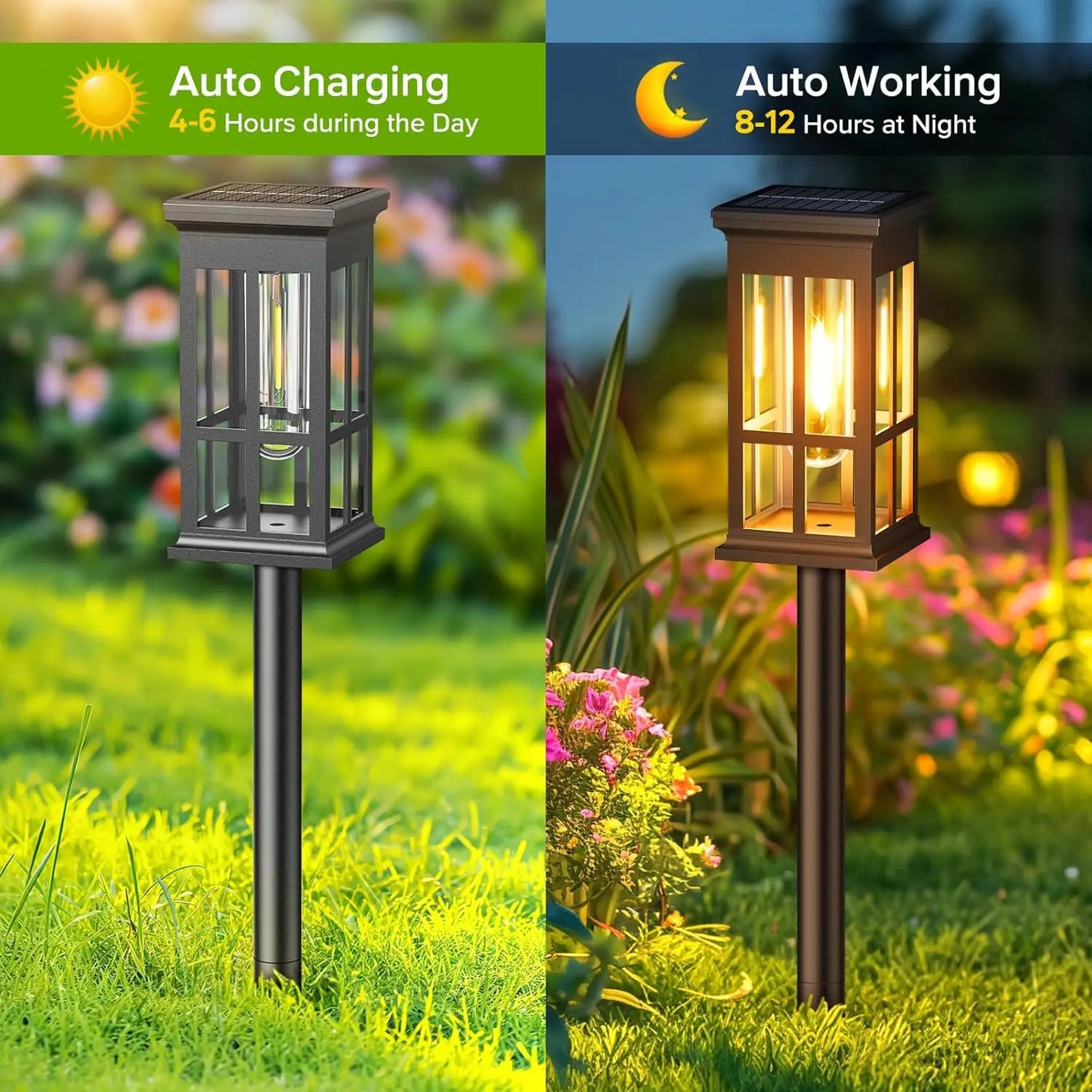 KPSTEK Solar Pathway Lights Outdoor LED Garden Decor