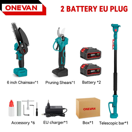 ONEVAN 3500W 2in1 Brushless Garden Saw and Pruning Shears