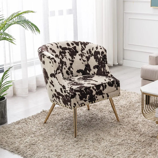 MKDK Modern Tufted Linen Armchair for Living Room Plush