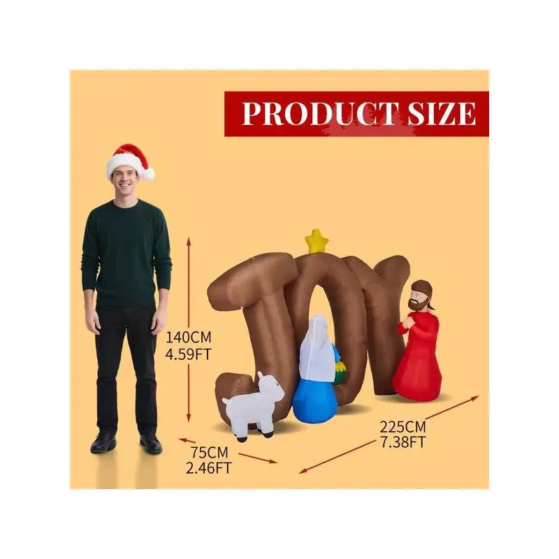 Sichuan Inflatable Nativity Scene JOY Sign Lighted Yard Decoration