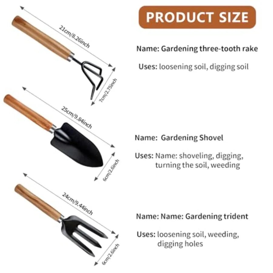 Hign Concerned 3 Piece Garden Tools Set Shovel Fork Rake