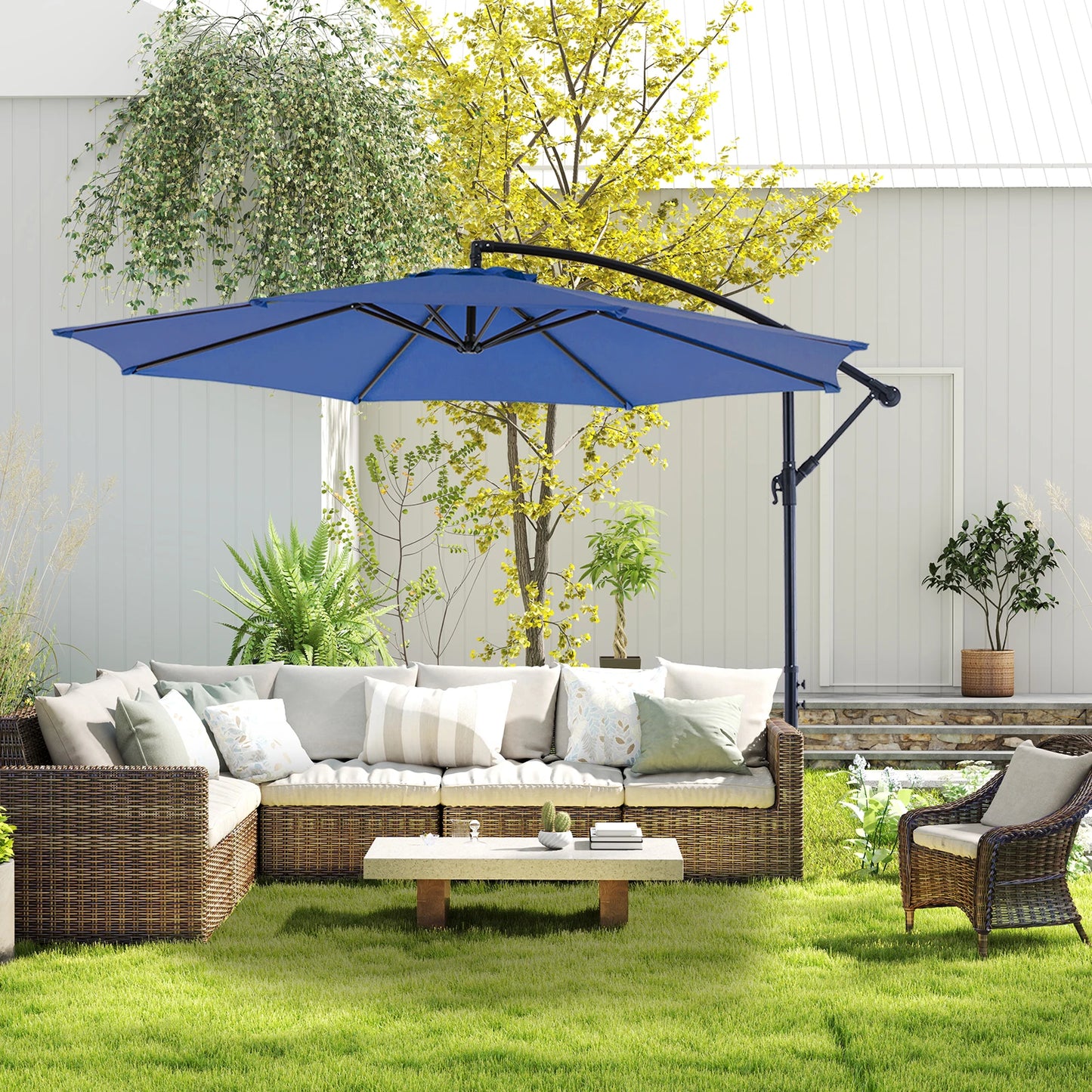 JHK Outdoor Cantilever Patio Umbrella With Easy Tilt