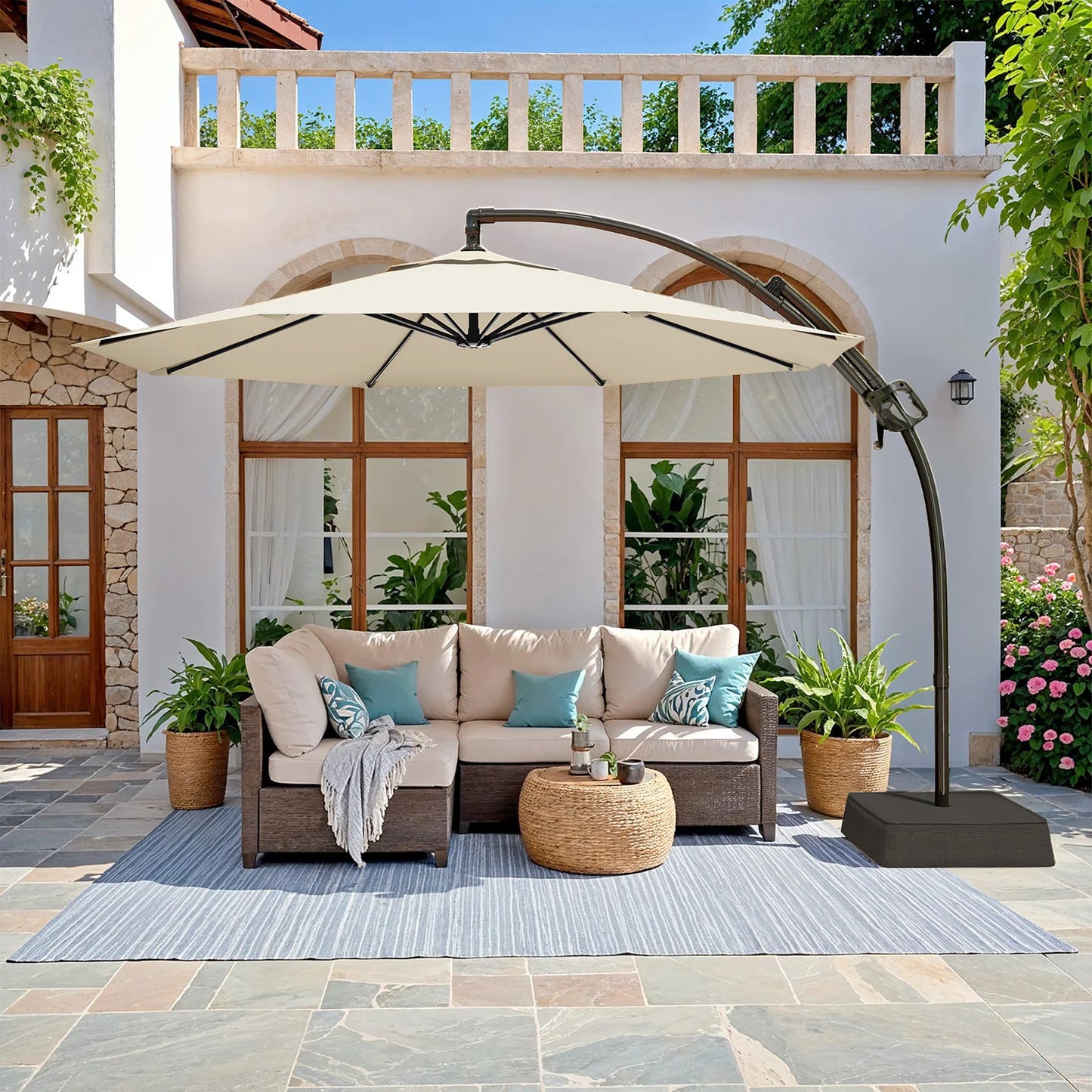 ONBRILL Outdoor Patio Umbrella With Base Included Premium