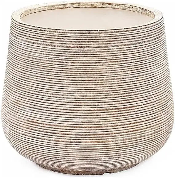 Luxenhome Distressed Round Plant Pot Indoor Outdoor