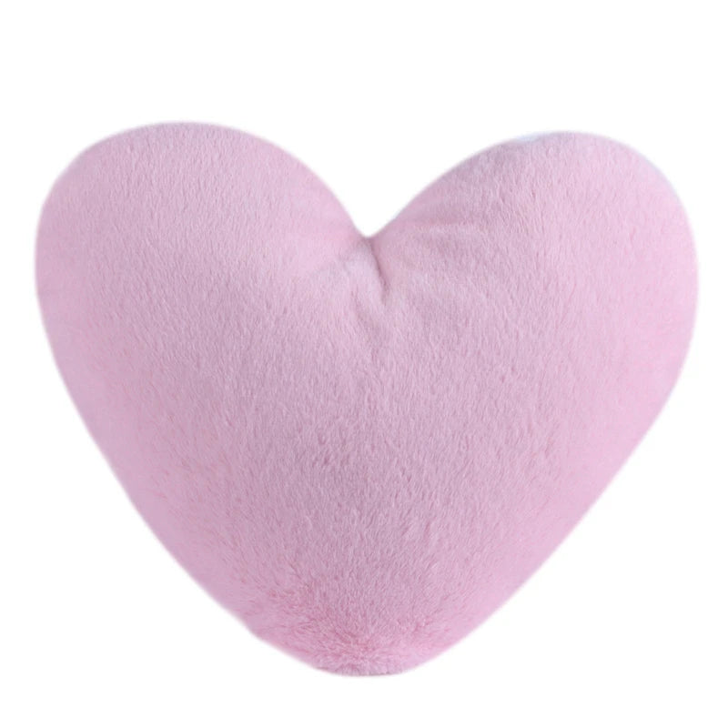 Faux Rabbit Fur Heart Pillow Plush Throw Cushion Valentines