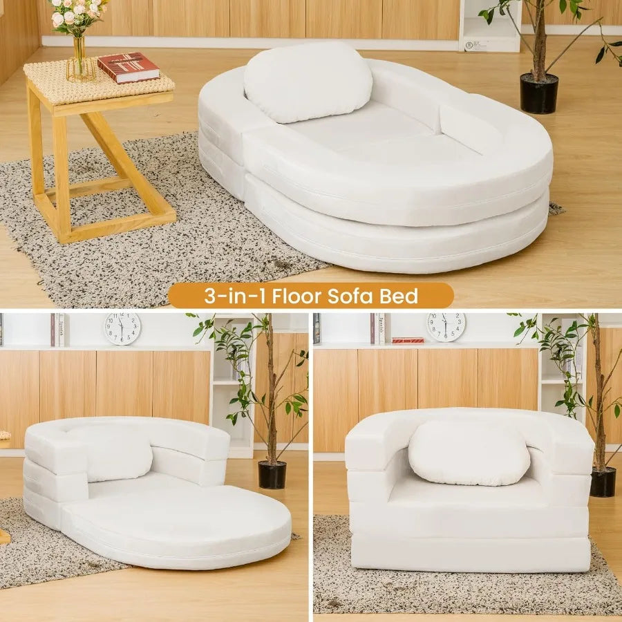Combination 3in1 Folding Sofa Bed With Memory Foam Pillow