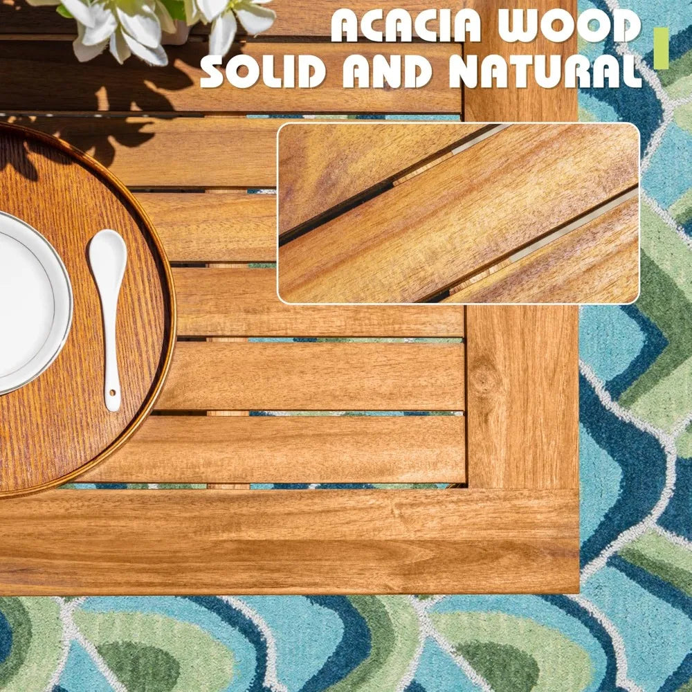 MKDKHign-concerned Acacia Wood Outdoor Dining Set Cushions