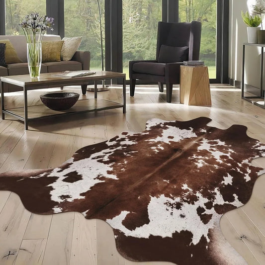 Color Cow Print Faux Cowhide Rug Western Style Animal Skin Design