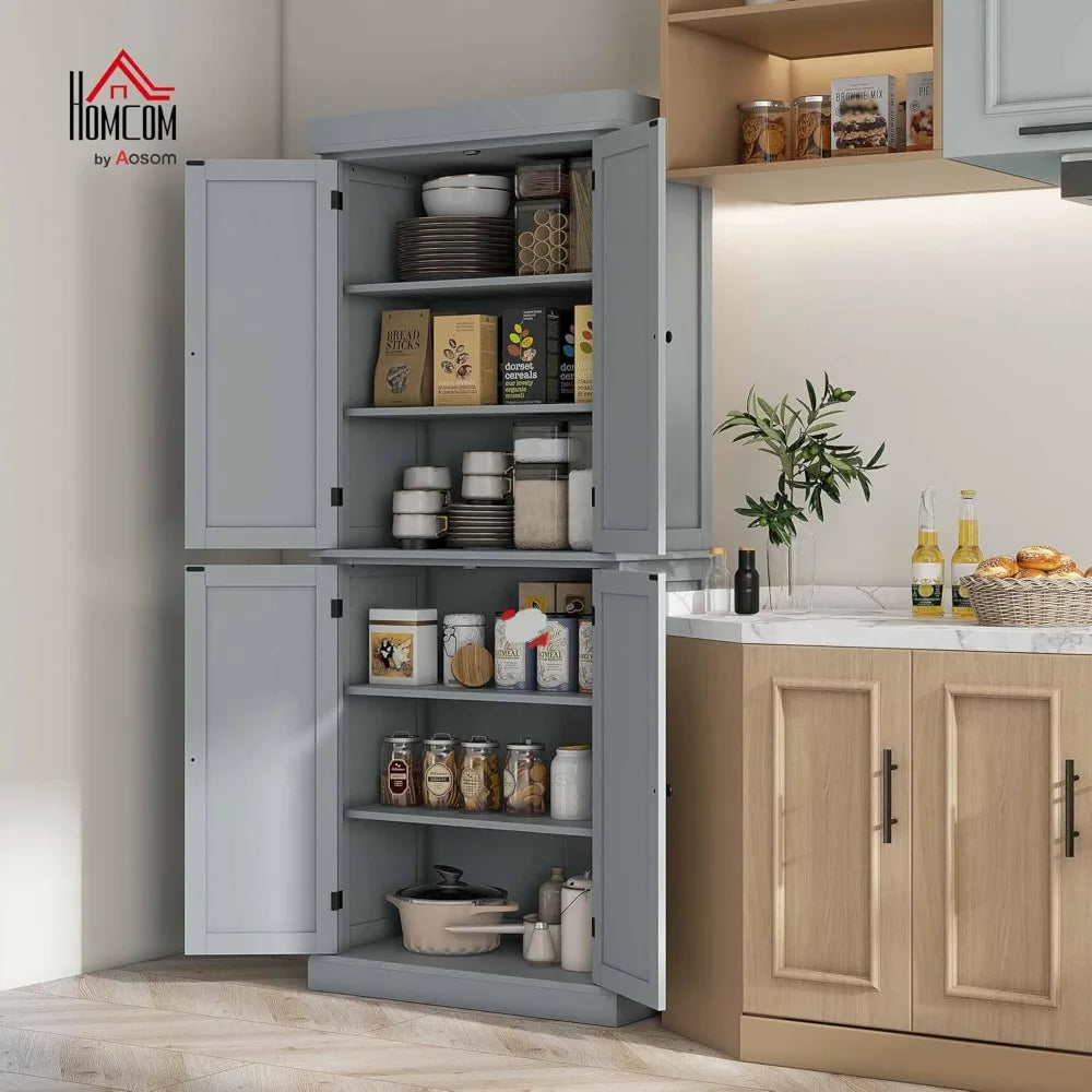 DAFIFY Freestanding Kitchen Pantry Cabinet With Four Doors