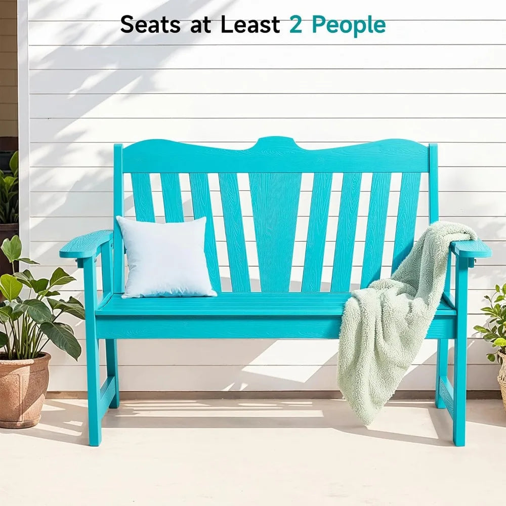 Color Weatherproof Garden Bench With Wide Armrests Durable