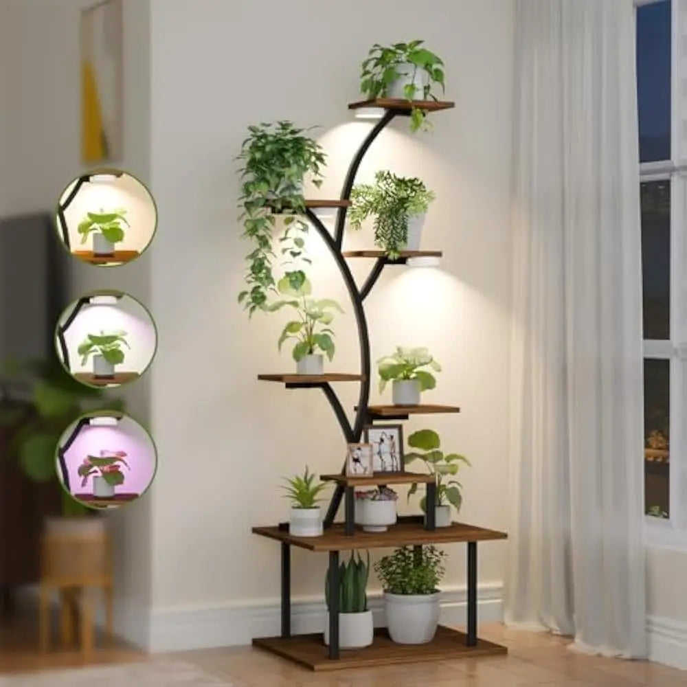 High Concerned Plant Stand With Grow Lights Eight Tier Shelf