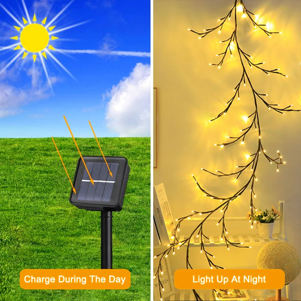 WELPUR Solar Tree Lights 96LED Outdoor String Garland Decor
