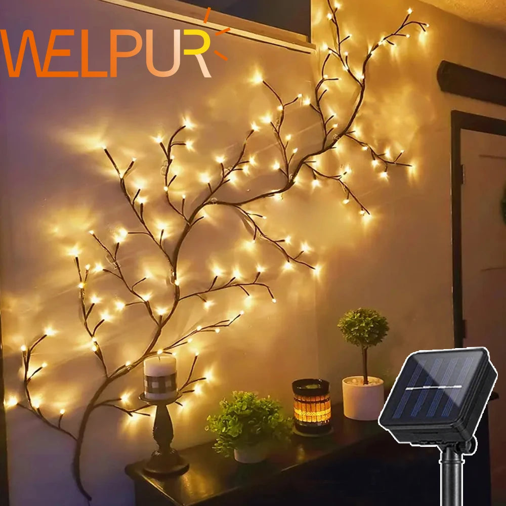WELPUR Solar Tree Lights 96LED Outdoor String Garland Decor