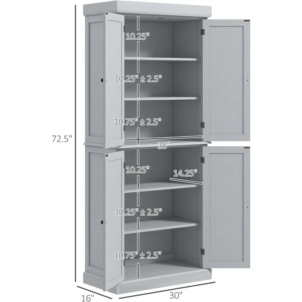 DAFIFY Freestanding Kitchen Pantry Cabinet With Four Doors