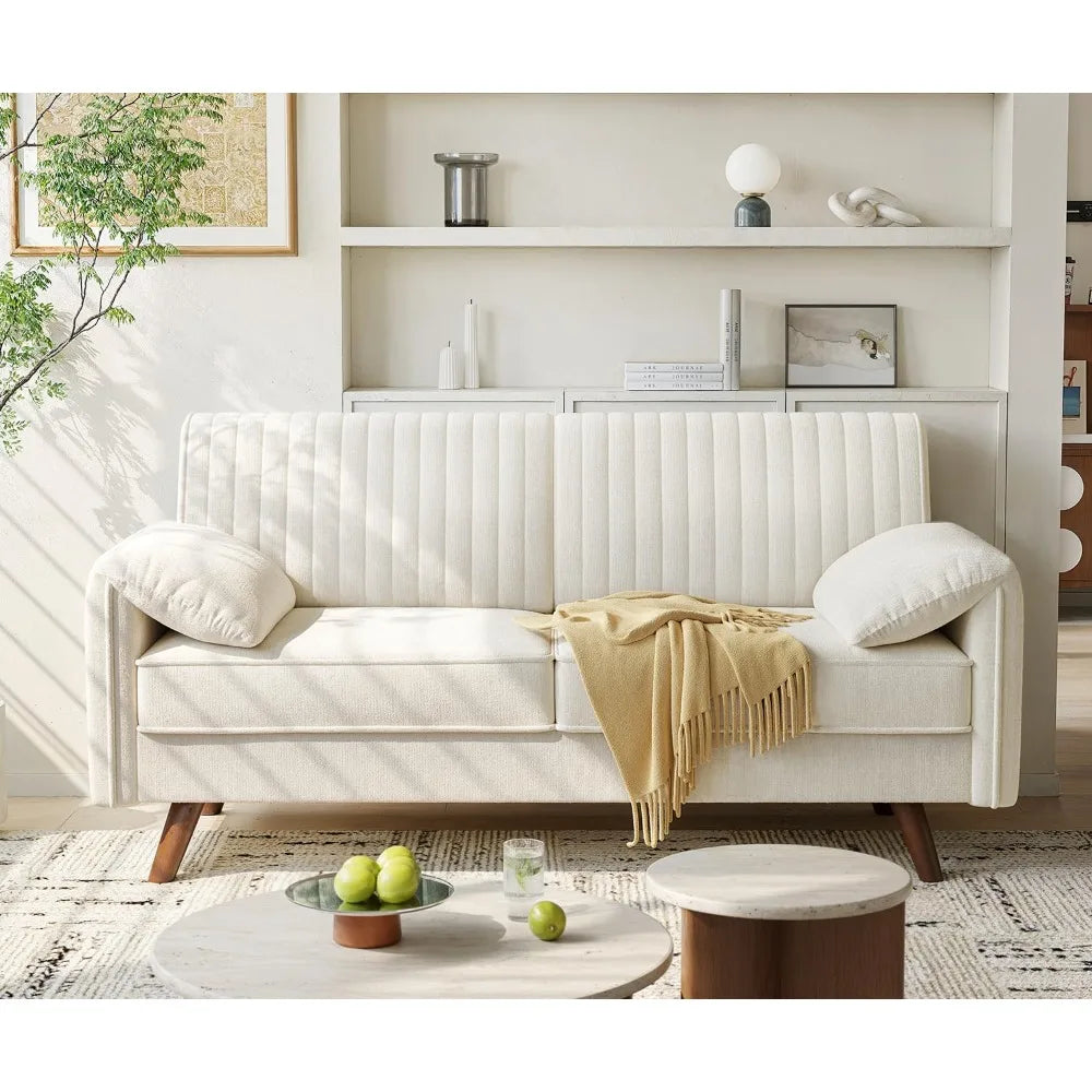 Chenille Loveseat Sofa Modern Small Couch For Living Room