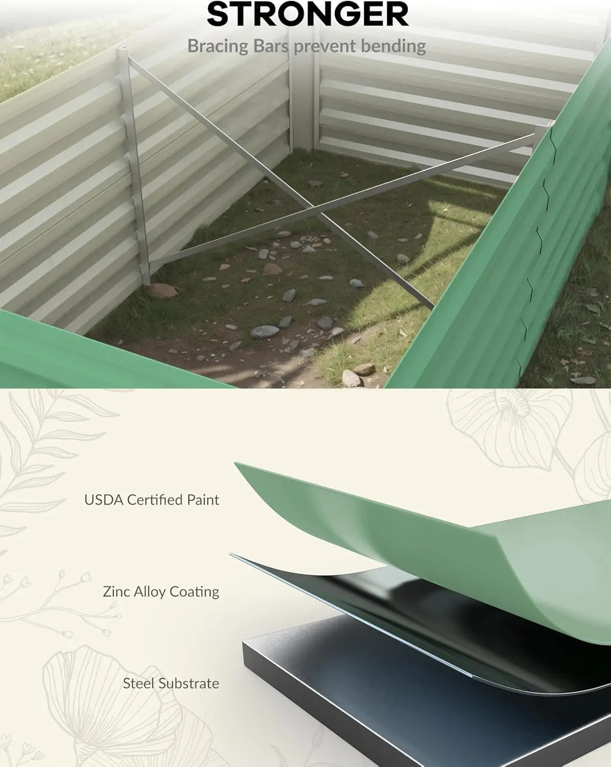 TWISTER.CK Galvanized Raised Garden Bed Kit For Vegetables