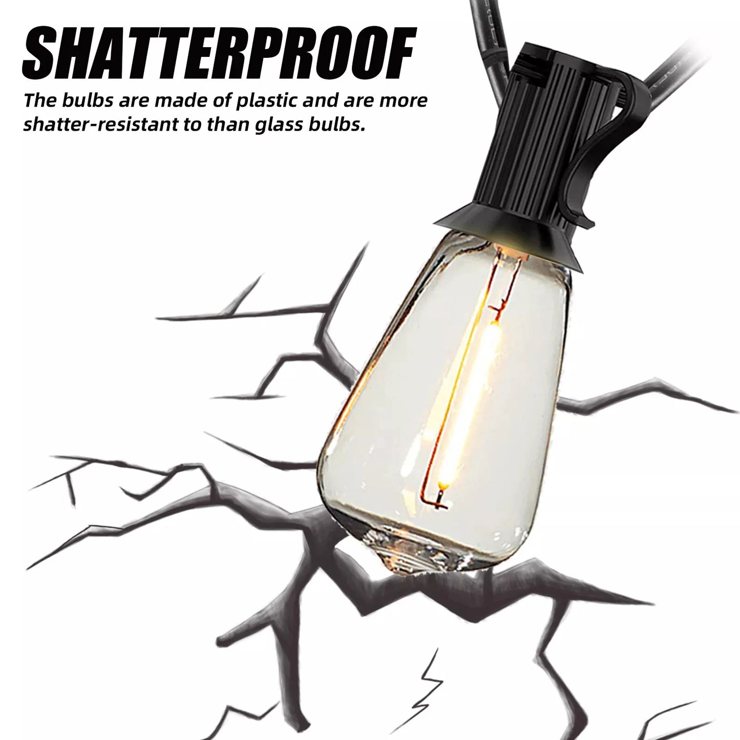 MIMIRG ST38 Outdoor String Lights Garland Connectable