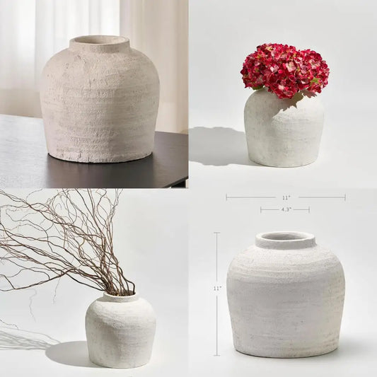 Ceramic Zen Vase Rustic Farmhouse Decor Pottery Accents