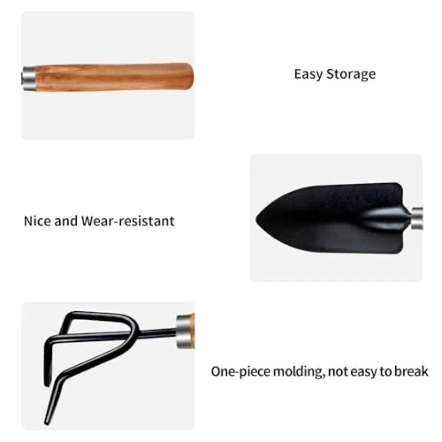 Hign Concerned 3 Piece Garden Tools Set Shovel Fork Rake