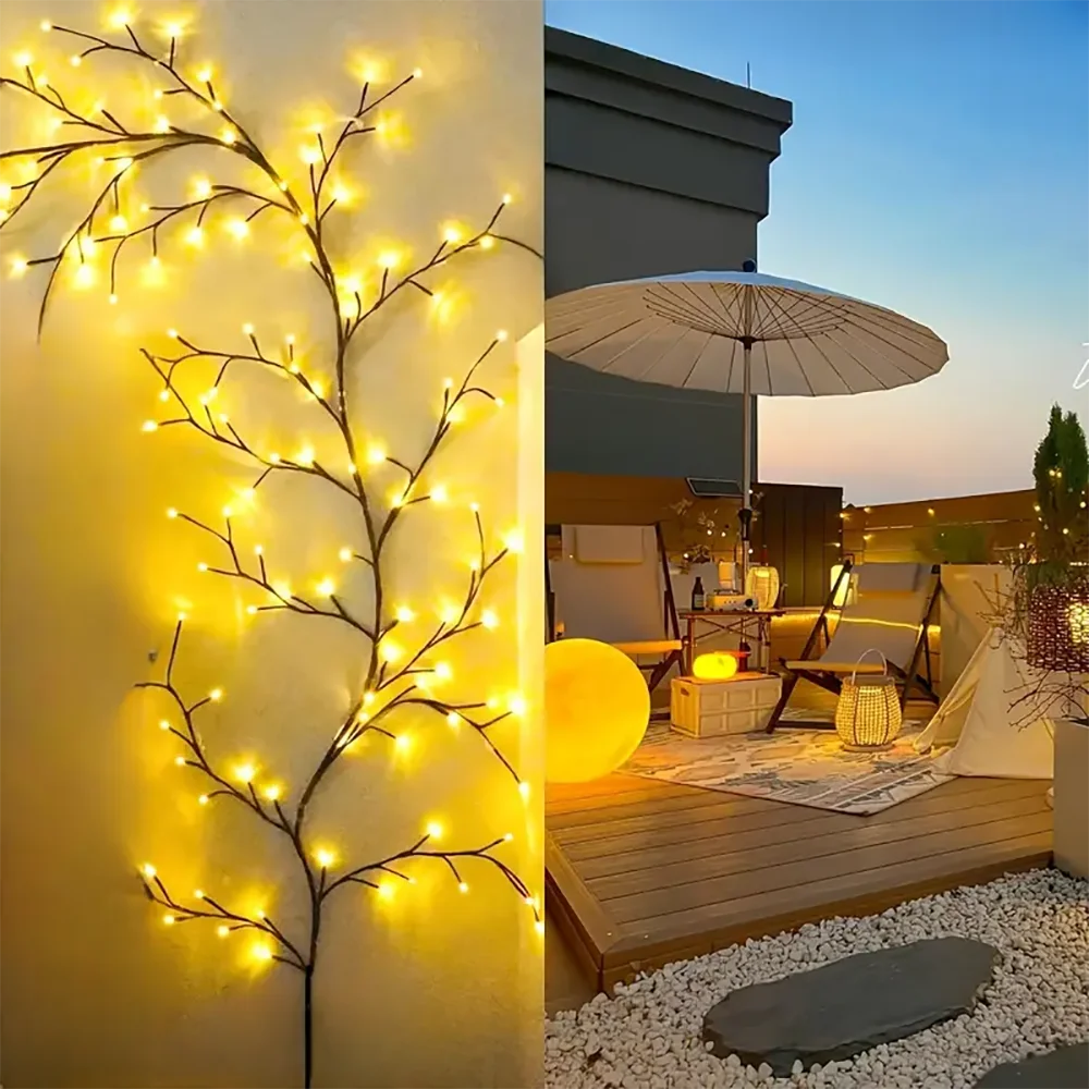 WELPUR Solar Tree Lights 96LED Outdoor String Garland Decor