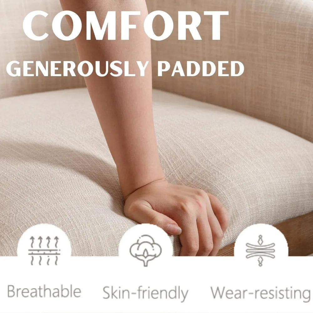 Ticify Dining Chairs Set Of 6 Mid Century Modern Linen