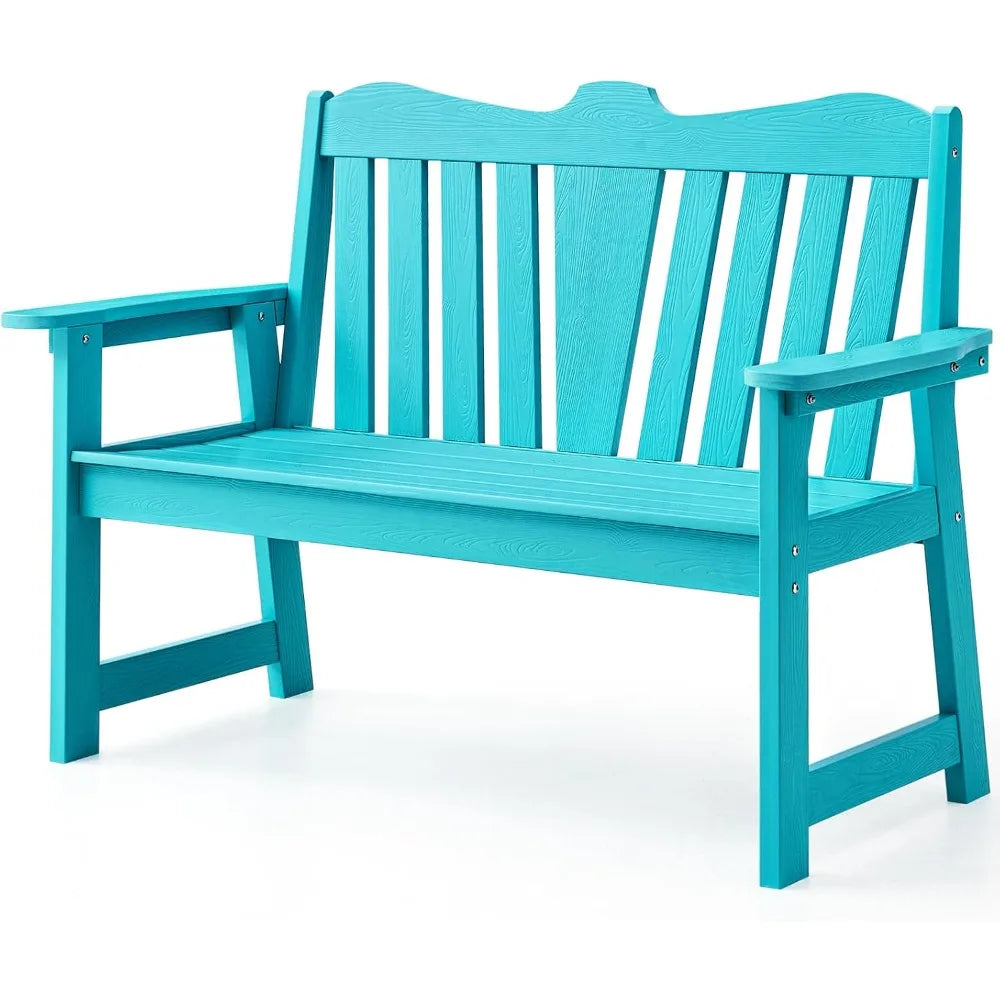 Color Weatherproof Garden Bench With Wide Armrests Durable