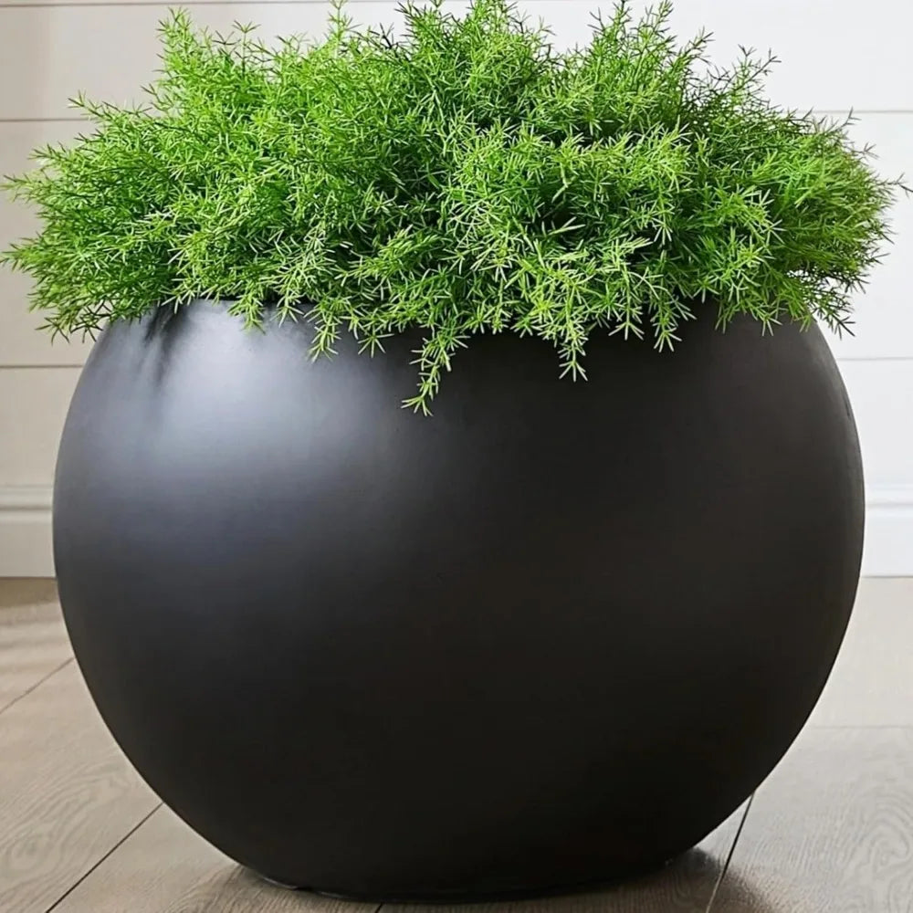 FloraFairy Fiberstone Orb Planter Drainage Hole Weatherproof